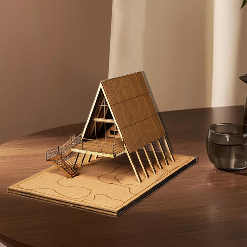 Kit De Modelo De Madera Casa 3d Puzzle De Madera Con Tierra
