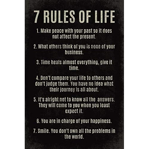 Cartel Motivacional  7 Reglas De Vida .
