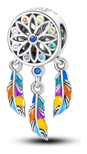 Dije Charm Atrapasueños De Colores Plata 925