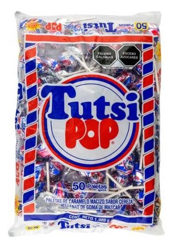 TUTSI PALETA RELLENA CEREZA 50 PIEZAS De 20 GR