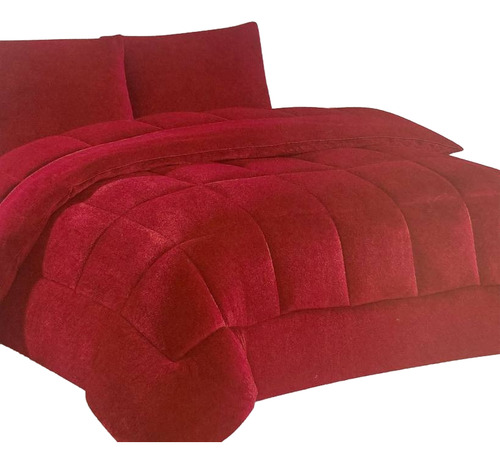Acolchado Queen Goldsun 230x250 Cm Rojo Liso