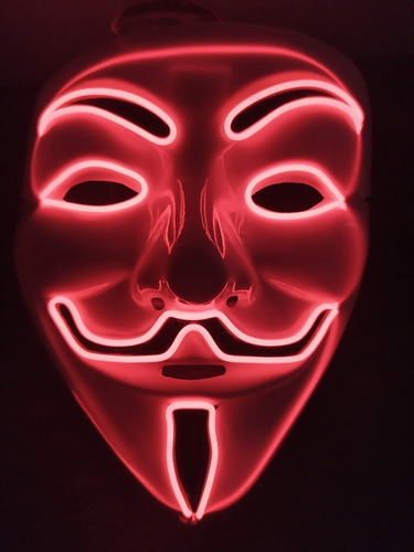 Imagem 1 de 2 de Mascara Cosplay Led Vendetta Neon A Pilha Varias Cores
