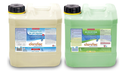 Reductor Ph Liquido 5l + Alguicida Mantenimiento Clorotec 5l