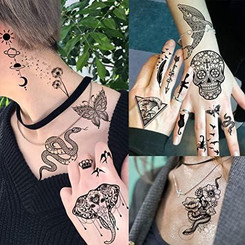 Vantaty 63 Hojas De Tatuajes Temporales Realistas De Flor De