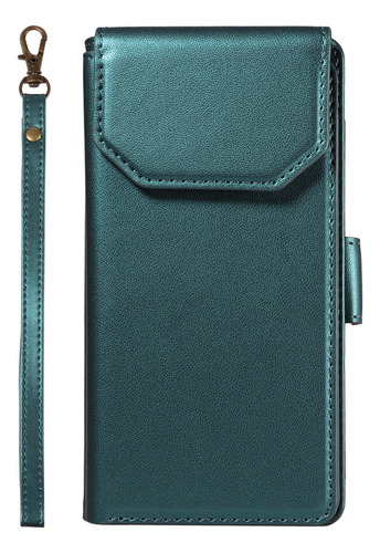 Funda Para Samsung Galaxy Serie A De Piel Sintética Con Múltiples Ranuras, Soporte Antivibración Y Otras Funciones, Color Verde