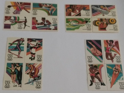 Imagen 1 de 3 de 16 Timbres Olimpiadas Estados Unidos 1984 S/sello Completa