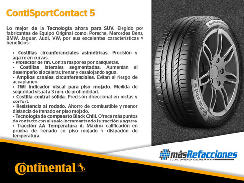 Pack 4 Llantas Conti Contisportcontact 5 255/45r18 Run Flat