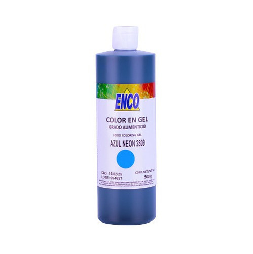 Color Gel Azul Neon Reposteria 500 Grs. Enco 2809-500