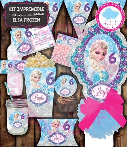 Kit Imprimible Princesa Elsa Frozen Congelados Anna Olaf A92