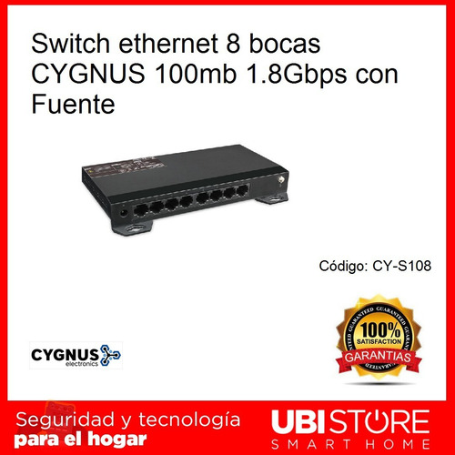 Imagen 2 de 8 de Switch Cctv Ethernet 8 Puertos Anti Descargas Cy-s108