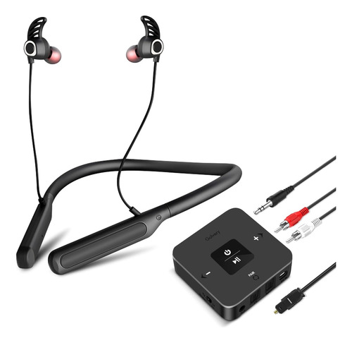 Golvery Transmisor De Auriculares Bluetooth Para Ver Estéreo Negro