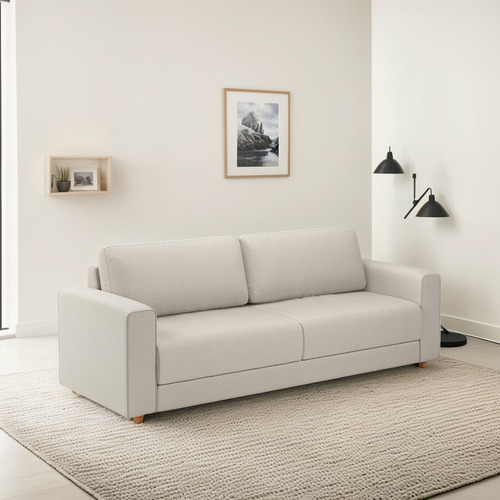 Sofá Living 3 Lugares Hit 180cm No Linho Várias Cores