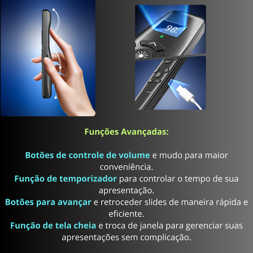 Apresentador De Slides Passador Com Laser Controle Sem Fio