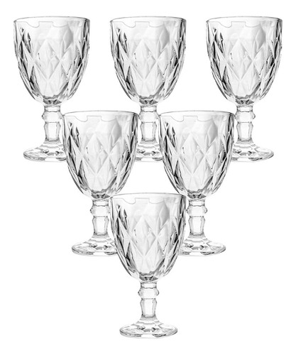 6 Unid. Taças Vinho Tinto 320ml Transparente