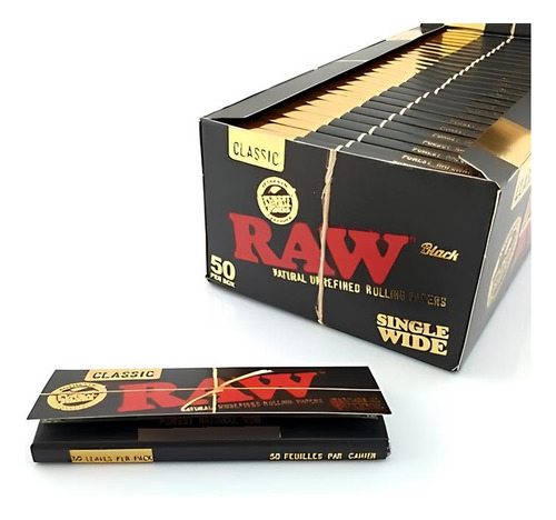 3 Cajitas De Rolling Papers Cueros Raw Classic Black #7