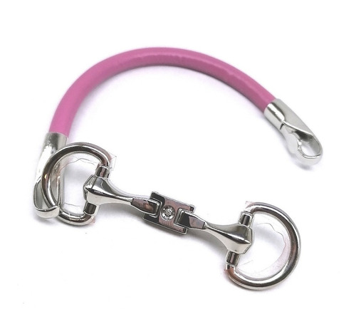 Imagen 3 de 4 de Pulsera Mujer Piel Rosa Plata .925 Diamante Brazalete Moda