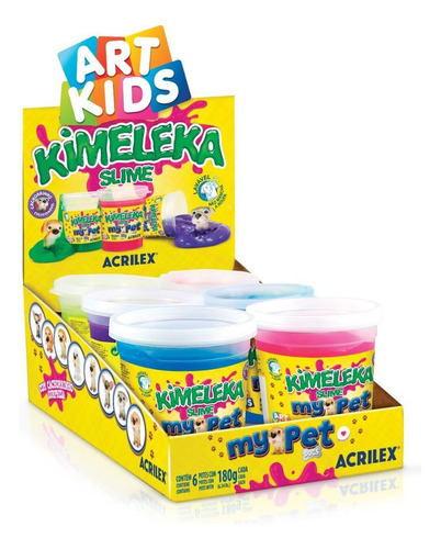 Slime Kimeleka My Pet, 180 g, núcleos sortidos Acrilex