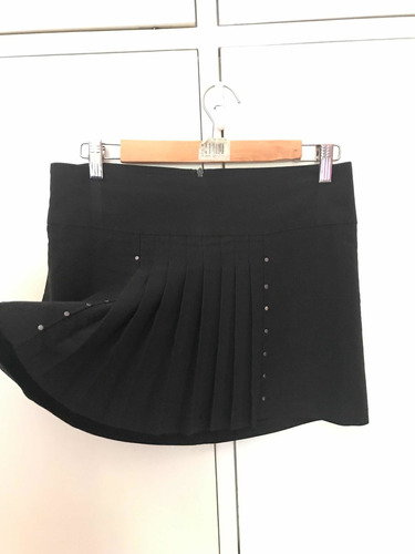 Pollera Negra Con Pliegues - Tucci Talle S