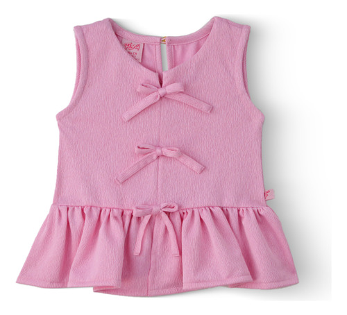 Blusa Con Tres Moños Al Frente Niña Flory 0064