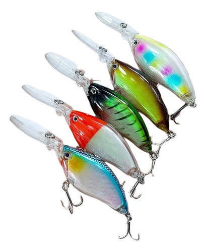 5 Señuelos De Pesca Crankbait 11cm 18gr Salmón