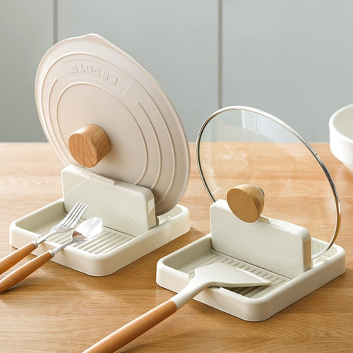 Soporte Para Cucharas Con Tapa Para Estufa, Soporte Cucharas