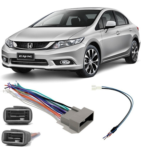 Chicote De Ligação + Chicote De Antena Honda Civic Até 2018