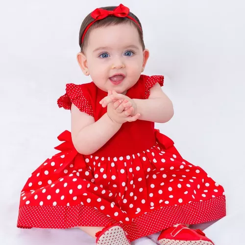 Vestido Bebe Menina Ursinhos Natal Com Laço - Dg Baby Kids - Vestido para  Bebês - Magazine Luiza