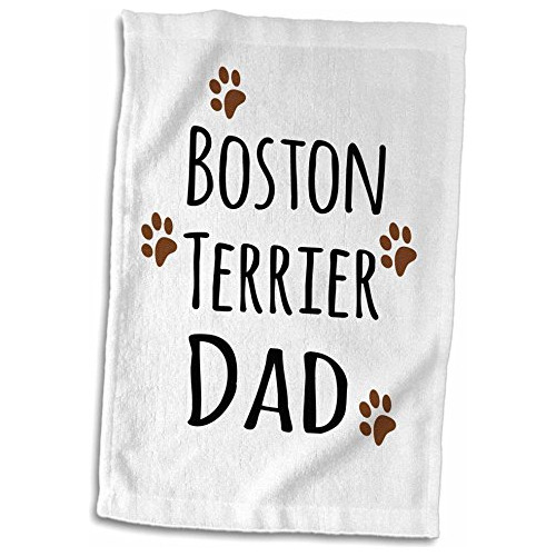 3d Rose Boston Terrier Dog Dad Breed-brown Muddy Paw Prints 