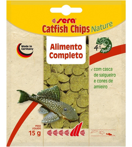 Catfish Chips Nature Alimento Para Cascudos 15g (sachê)