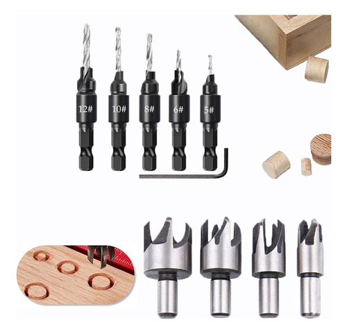 10pcs Broca Avellanadora Para Madera Hexagonal Carpintero