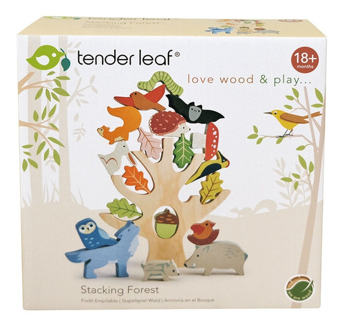 Juego Tender Leaf Bosque Apilable Árbol Con Animales Febo