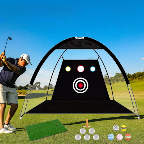 Red De Práctica De Golf 2 M Negra Multifuncional Swing