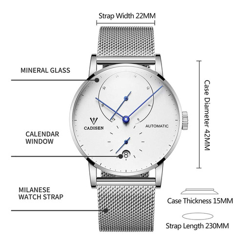 Reloj Ultradelgado Automático De Lujo Para Hombre