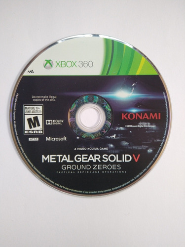 Metal Gear Solid V Ground Zeroes Xbox 360 Requiere Disco Dur (Reacondicionado)