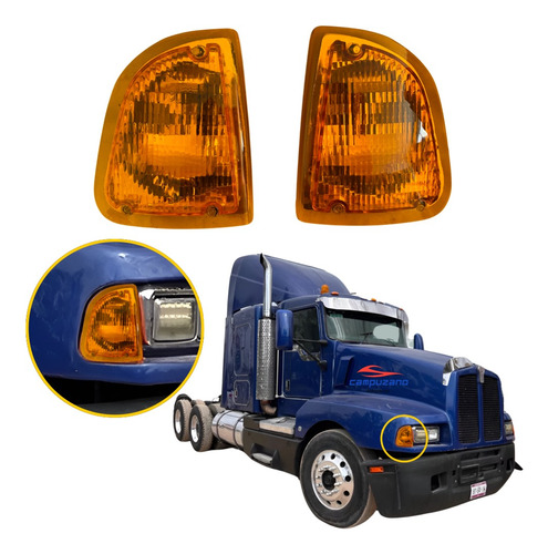 Par De Cuartos Kenworth T300 T600 Ambar