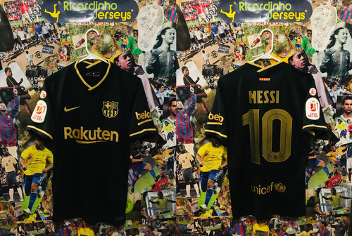 Jersey Nike Visita Negro Fc Barcelona 2020 2021 Leo Messi S (Usado)
