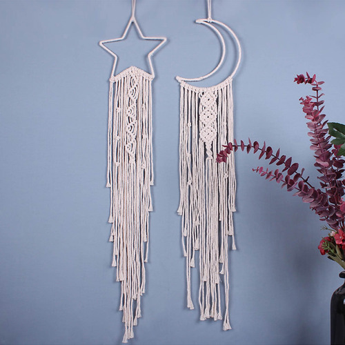 Boho Macramé Tapiz Hecho A Mano De Algodón Tapiz