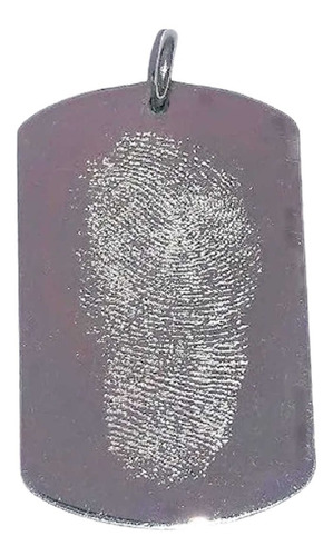 Medalla Llavero Acero Identidad Huella Piecito Grabado Laser Color Plateado