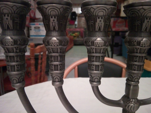 Menorah Original Karshi Jerusalem 1955 Plateada