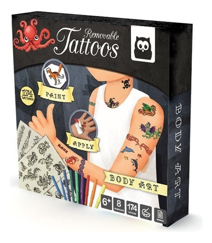 Tatuajes Removibles - Eureka Kids - 8 Marcadores - + 6 Años