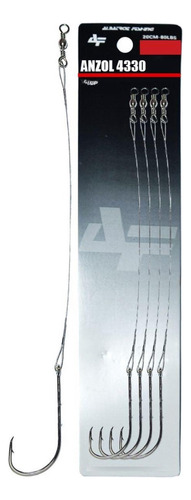Anzol Encastoado Albatroz 4330 7/0 C/ Cabo 20cm 80lbs 4un