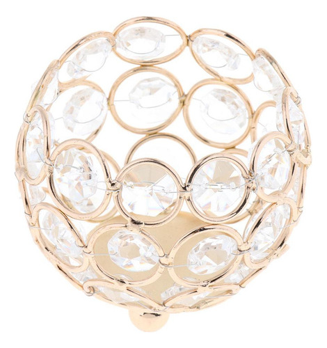 Set De 2 Piezas Candeliere De Metal Y Cristal Votiva Titular