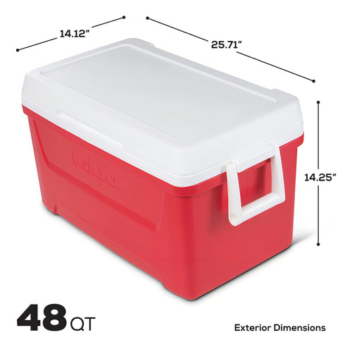 Hielera Igloo Capacidad 45 Litros Color Rojo