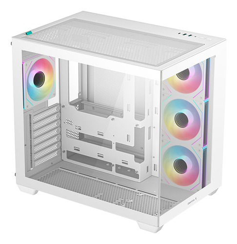 Gabinete Deepcool Cg530 4f Doble Cámara Panorámico 4 Fans Color Blanco
