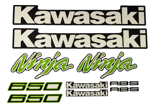 Kit Adesivos Emblemas Kawasaki Ninja 650 Moto Branca 2014 