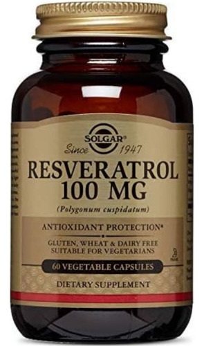 Resveratrol 100mg 60caps - Solgar - Unidad a $3577