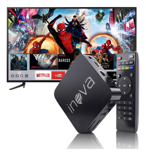 Smart Box Tv Transforme Sua Tv Em Smart Tv 4k Android Cor Pr Preto Padrão