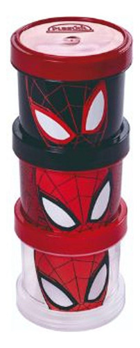 Kit 3 Potes Lancheira Crianças Homem Aranha