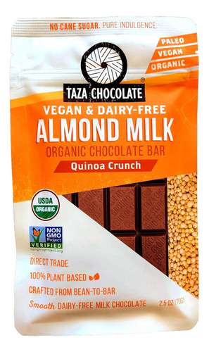 Taza Chocolate Barra De Chocolate Orgánico Con Leche De Alme