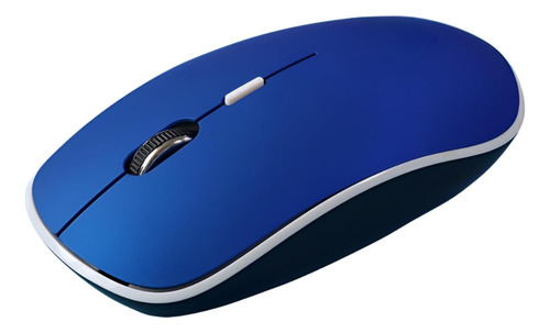 Mouse Sem Fio Click Silencioso Ergonômico 1600 Dpi 4 Botões Cor Azul